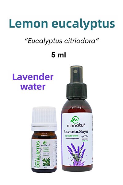 EinNatur زيت الأوكالبتوس الليموني 5 مل، ماء اللافندر 100 مل، الأوكالبتوس، الأ...