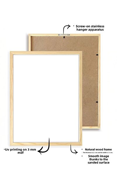 NT Handmade Uv Print with Natural Wood Frame Set of 2 Abstract Butterfly Pattern Paintings – Modern & Stylish Wall Decor