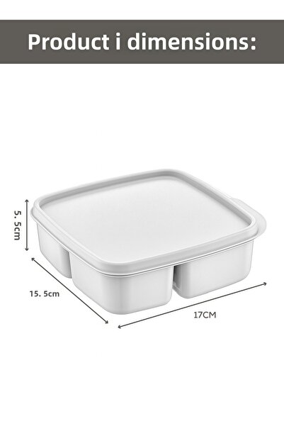 Vienev Set of 3 Compartmented Square Storage Container Gray