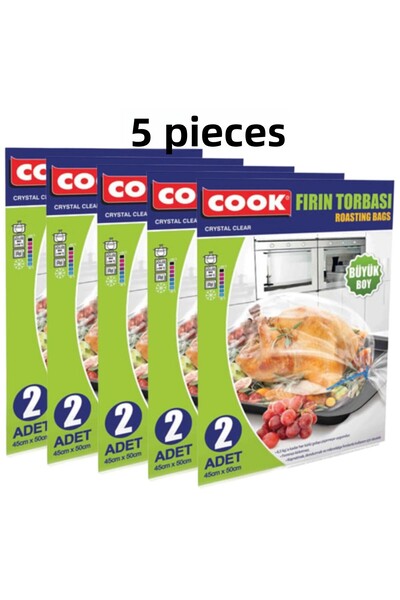 COOK كيس تحميص الديك الرومي 45 سم * 50 سم 2 قطعة * 5 قطع