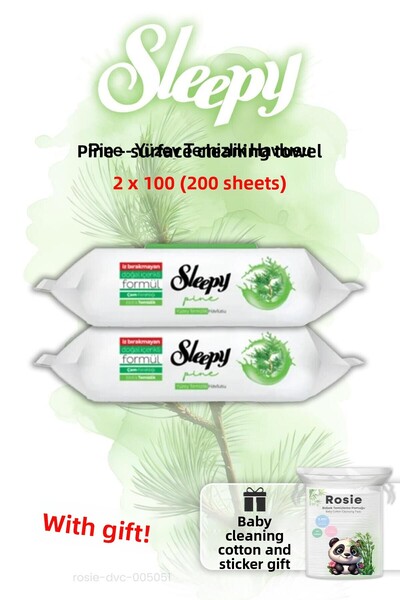 Sleepy مجموعة منشفتين مبللتين من خشب الصنوبر من بيني وروزي