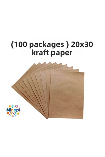 Minopi 100 Packs of Kraft Paper 90 Gr Straw Paper 20X30 Pack of 100