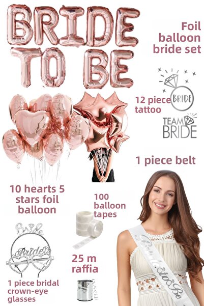 Baloncu Dede Bride to Be Foil Rose Gold Foil Balloon Bride Bachelorette Party...