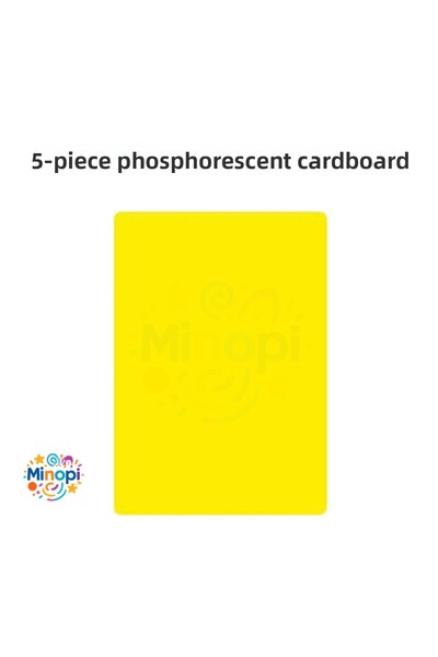 Minopi ورق خلفية فسفوري 50 × 70 120 جرام لون أصفر 5 قطع