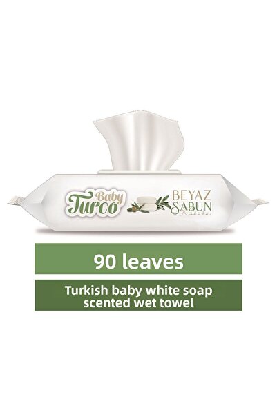 Baby Turco مناديل مبللة للأطفال من توركو 90 قطعة صابون أبيض x12 حزمة