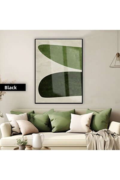 Harikabirev HARİKABİREV | MODEL BOHO ABSTRACT VERDE-GRI 02 | TABLO CU STICLĂ ...