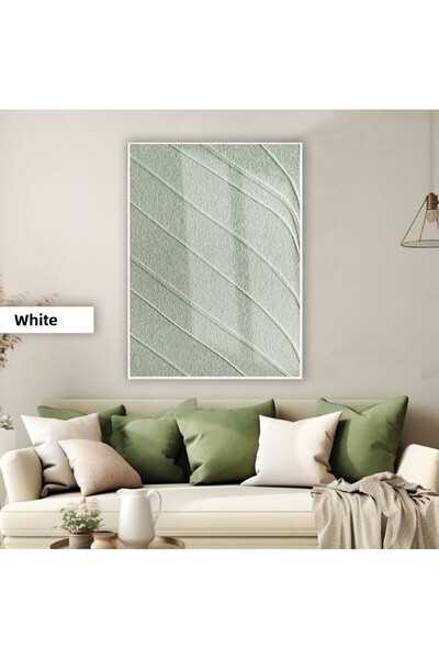 Harikabirev Amazing | Green Abstract Lines Elegant Model | Framed Tempered Glass Table Single Vertical