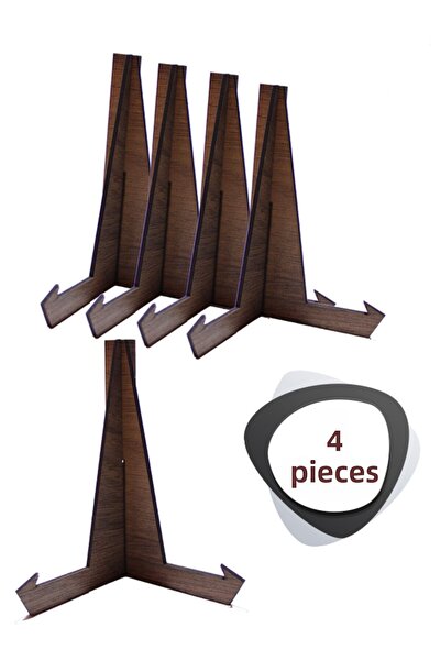 ouz dekor 4 Pcs Multipurpose Wooden Stand - Book Plate Photo Frame Stand Pedestal 20cm