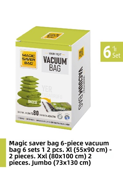 Magic Saver Bag Σετ 6 τεμαχίων αποθεμάτων κενού - 1ο Τεμάχιο