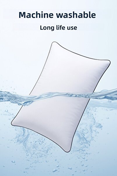 BEYAZLALE 2 Τεμάχια 50x70cm Μαξιλάρια Νανο Τζελ Πολυτελείας |   1200gr Αντιαλλεργικό Σετ Μαξιλαριού από Βαμβάκι 2 τεμαχίων - με ειδική τσάντα