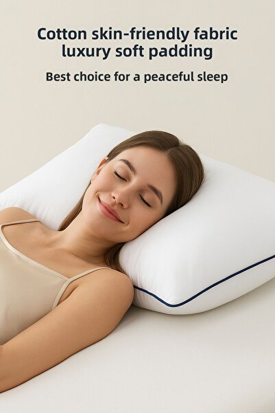 BEYAZLALE 2 Τεμάχια 50x70cm Μαξιλάρια Νανο Τζελ Πολυτελείας |   1200gr Αντιαλλεργικό Σετ Μαξιλαριού από Βαμβάκι 2 τεμαχίων - με ειδική τσάντα