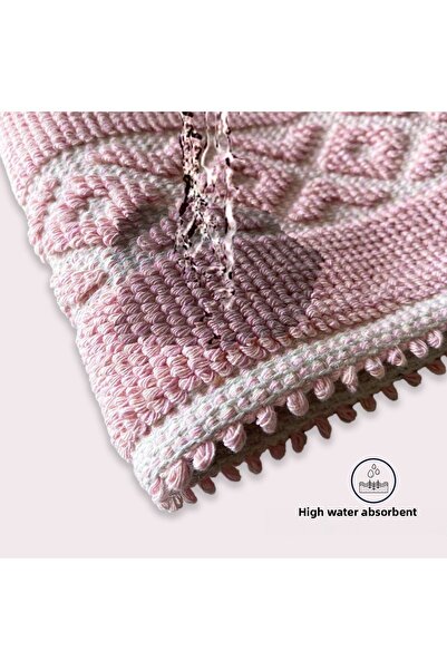 Bestekar Eslora Powder 100% Cotton 50X70 Curler Machine Washable Set of 2 Luxury Foot Mats