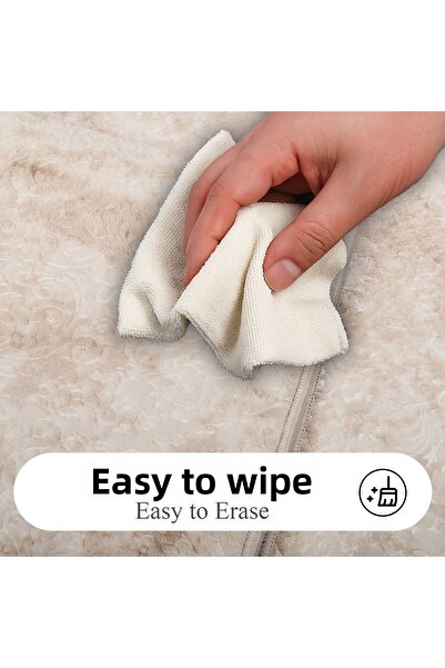 Bestekar Σετ μαλακό διπλό χαλάκι μπάνιου Lunessa Cream μεγάλου μεγέθους, αντιολισθητική βάση, μοντέρνο, που πλένεται στο πλυντήριο