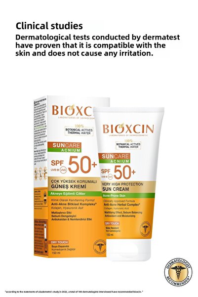 Bioxcin Sun Care Acnium Spf 50 Sunscreen Cream 150 ml 2 Pieces