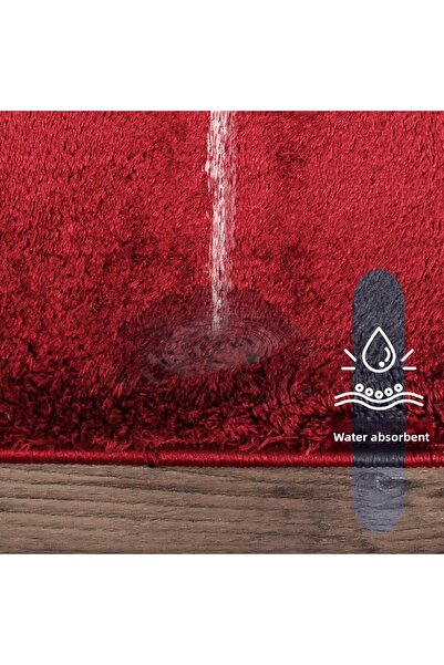 Bestekar Lunasoft Plum Large Size Non-Slip Absorbent Soft Machine Washable Double Modern Bath Mat Set