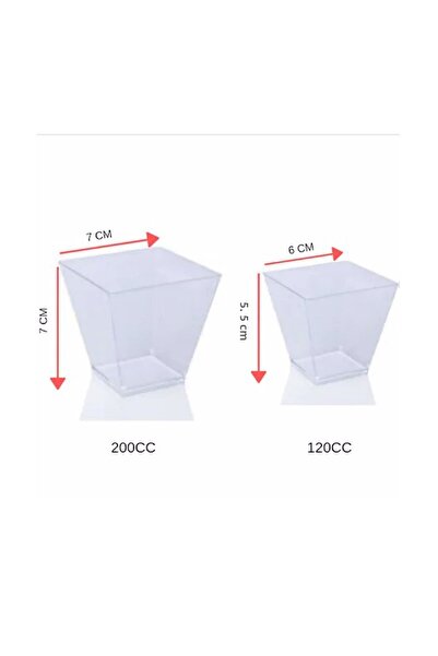 Generic Brand Prism Mica Plastic Square Container Cube Presentation Bowl 200Cc 20 Pieces Mica Prism 7 X 7 cm