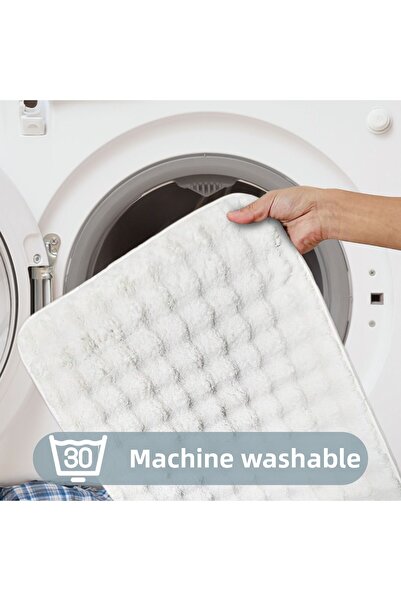 Bestekar Σετ μαλακών πατάκια μπάνιου διπλής χρήσης Puffelle με αντιολισθητική επιφάνεια, μοντέρνα, που πλένεται, απορροφητική, μεγάλου μεγέθους