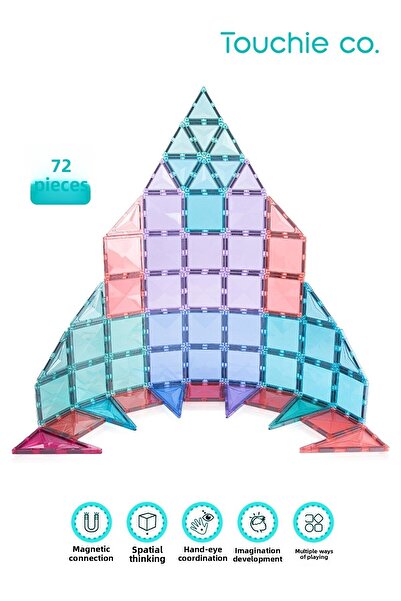 Touchie Co . Set of Building Blocks Magnetic Magnetic 72 Pieces with Magnets