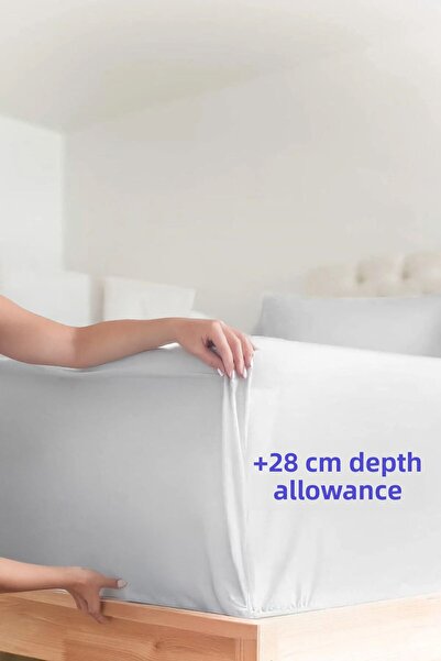 Arte Cotone White Elastic Cotton Premium Sheet Set - Single - Double / King Size