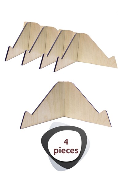 ouz dekor 4 Pcs Multipurpose Wooden Stand - Book Plate Photo Frame Stand Pedestal 15cm