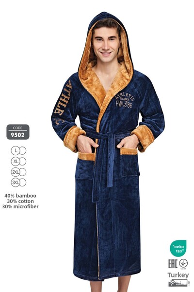 ROMEO LİFE Men's Bamboo Cotton Microfiber Bathrobe 9502