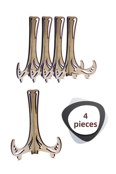 ouz dekor 4 Pcs Multipurpose Wooden Stand - Book Plate Photo Frame Stand Pedestal 15cm