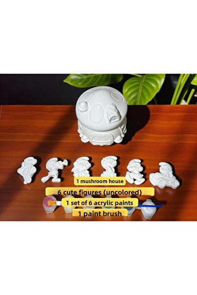 The Luma Atelier Mushroom House and Smurfs Stone Painting Set