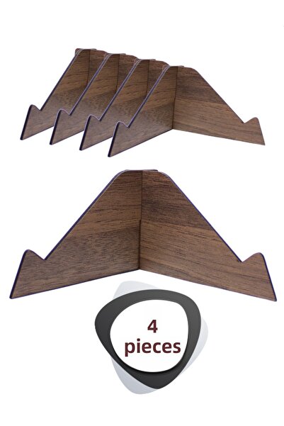 ouz dekor 4 Pcs Multipurpose Wooden Stand - Book Plate Photo Frame Stand Pedestal 15cm