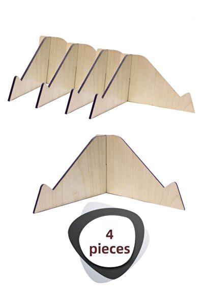 ouz dekor 4 Pcs Multipurpose Wooden Stand - Book Plate Photo Frame Stand Pedestal 18cm