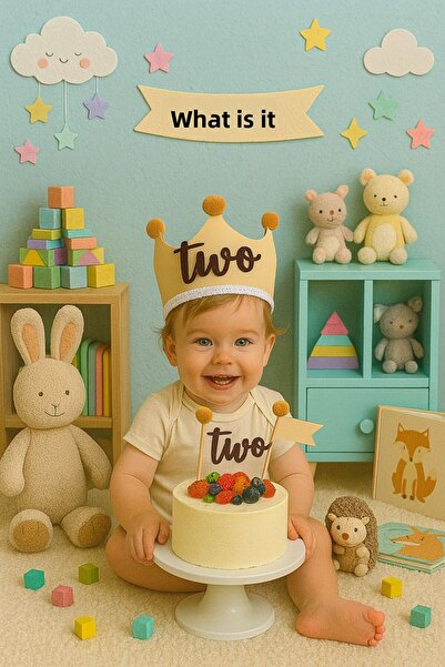 aloha concept Σετ διακοσμητικών ειδών για γενέθλια 2 ετών με καπέλο και οδοντ...