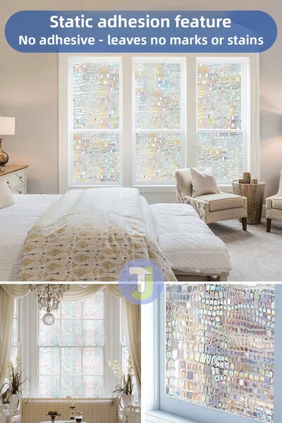 Technojet Static Frosted Patterned Glass Covering Film Shower Cabin Office Balcony Decoration Foil 60Cmx100Cm