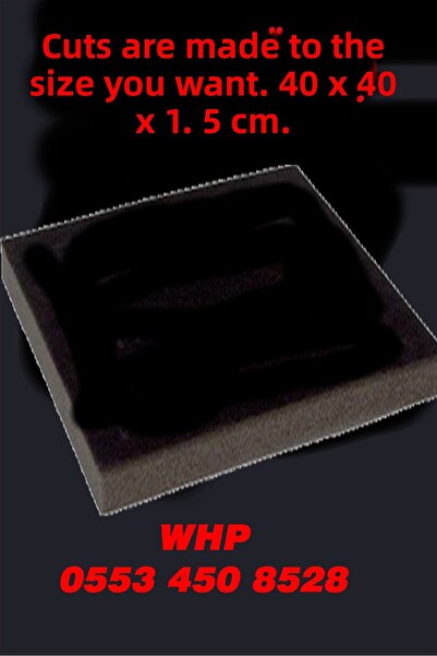 ÇUKUROVA ÜTÜ Flat Sheet 40 cm X 40 cm X 1.5 cm Thick Black Flocked Sponge