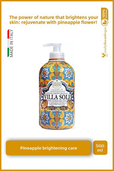 Nesti Dante Villa Sole Fiori D'ananas Dell'etna - صابون سائل 500 مل، L مضاد للشيخوخة، L أناناس، C Vita