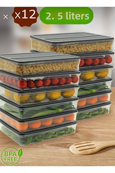 ELİFSU HOME حاوية تخزين مكونة من 12 قطعة، حاوية تخزين طعام متوافقة مع الميكرو...