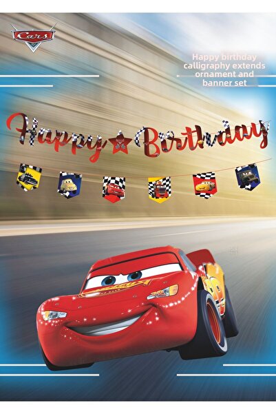 BatıDoğu Cars Happy Birthday Calligraphy and Banner Set