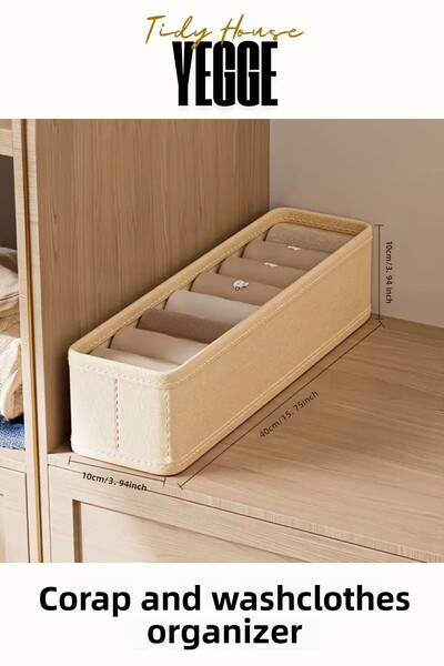 YEGGE Drawer and Closet Organizer, Shelf Organizer, Foldable Socks and Laundry Organizer Box