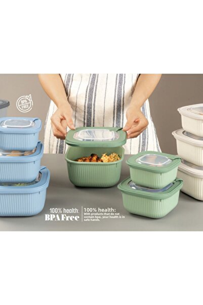 Stile Cucina Set of 12 Vacuum Storage Containers Suitable for Microwave and Freezer Use 4X(600-1100-1800ml)