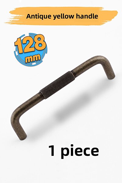 Badem10 Mâner din metal galben antic zimțat 128 mm 12,8 cm Mobilier Sertar Du...