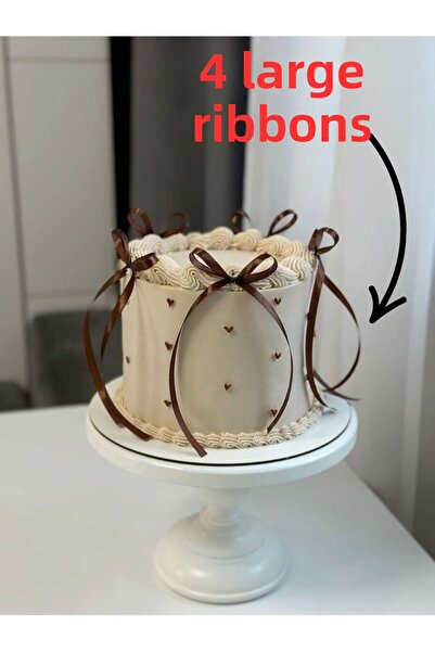 Fiyonks Atölye Panglică cu fundă peste balon de tort 4 bucăți panglică mare + 40 bucăți ornament de panglică mică