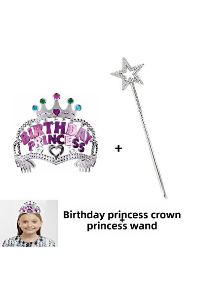 ForWhat Set de coroană și baghetă pentru ziua de naștere pentru birou, acasă,...