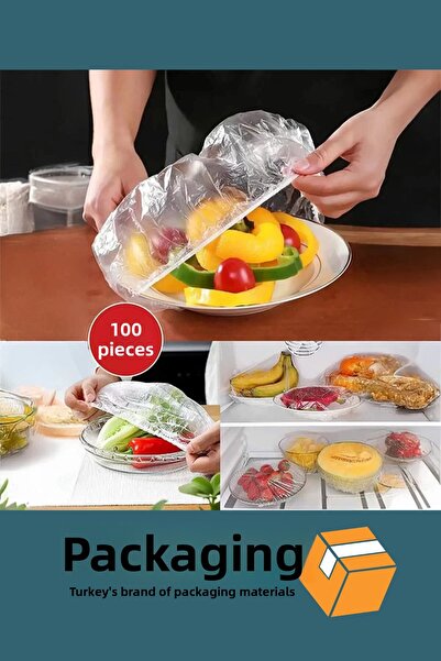 Ambalage 100 قطعة من أغطية الأواني والأطباق المرنة العملية لحفظ النضارة، غطاء طعام متعدد الأغراض