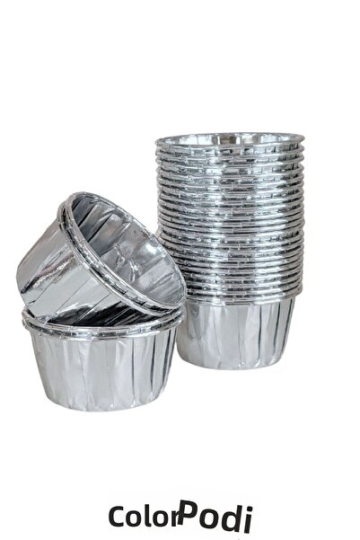 renk party Cupcake Capsule Silver - Muffin Mold - 25 Pieces