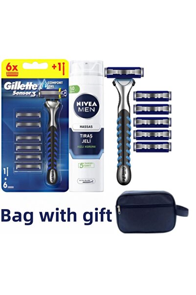 Gillette Ανδρική μηχανή ξυρίσματος Sensor3 + 6 ανταλλακτικές λεπίδες + 200 ml...