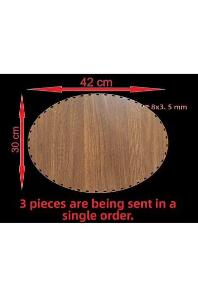 ASUDE HEDİYELİK Lemn 42x30 Cm 3 buc. Tavă din bambus Raddan Placă de tricotat...