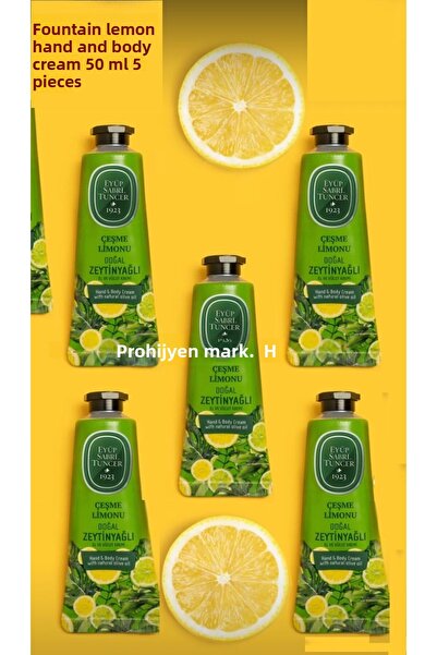Eyüp Sabri Tuncer Eyüp Sabri̇ Tuncer Vegan and Gluten Free Fountain Lemon Hand and Body Creams 50 ml 5 Pcs