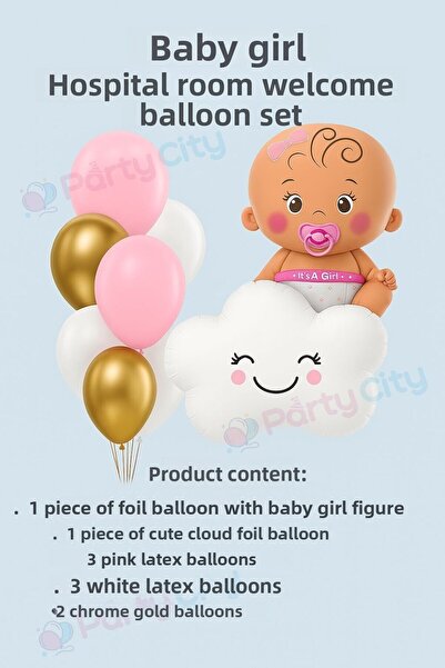 Party City Σετ μπαλονιών με φύλλο για κορίτσια για διακόσμηση δωματίου νοσοκομείου