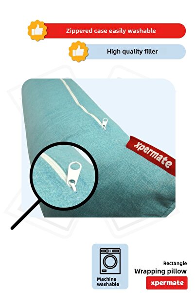 XPERMATE Pernă de îmbrățișare albastru deschis, pernă de dormit și pernă pentru picioare dreptunghiulară 150x25 cm