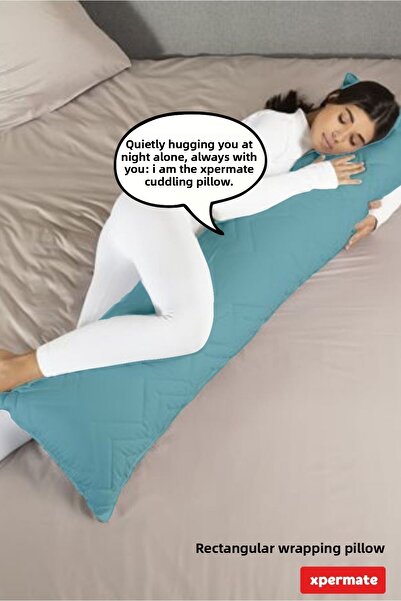 XPERMATE Pernă de îmbrățișare albastru deschis, pernă de dormit și pernă pentru picioare dreptunghiulară 150x25 cm