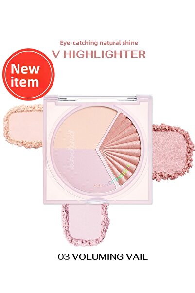 PERIPERA لوحة تفتيح البشرة مع لمعان اللؤلؤ V Highlighter Ad (003 VOLUMING VEIL)