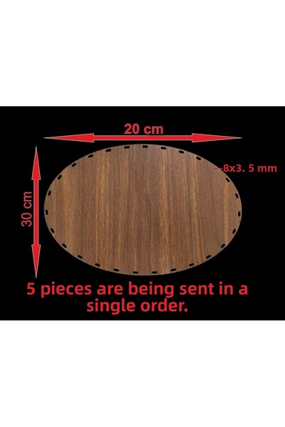 ASUDE HEDİYELİK Lemn 30x20 Cm 5 buc. Tavă din nuc bambus Placă de tricotat Su...